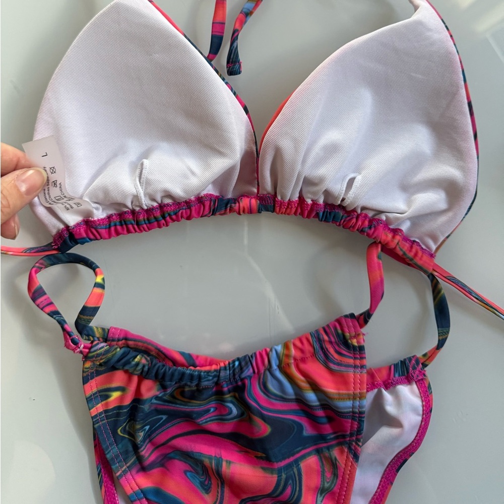 Pink & Multicolor Swirl Bikini Set - Picture 8 of 10